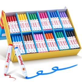JoyCat 240-Count Washable Markers Bulk Set - 12 Assorted Colors | Classroom Supplies for Teachers, Markers For Kids & School | Flip-Top Storage Box, Non-Toxic Art Supplies