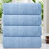 4 Piece Large Bath Towel Set 35"x70" Blue Extra Large
