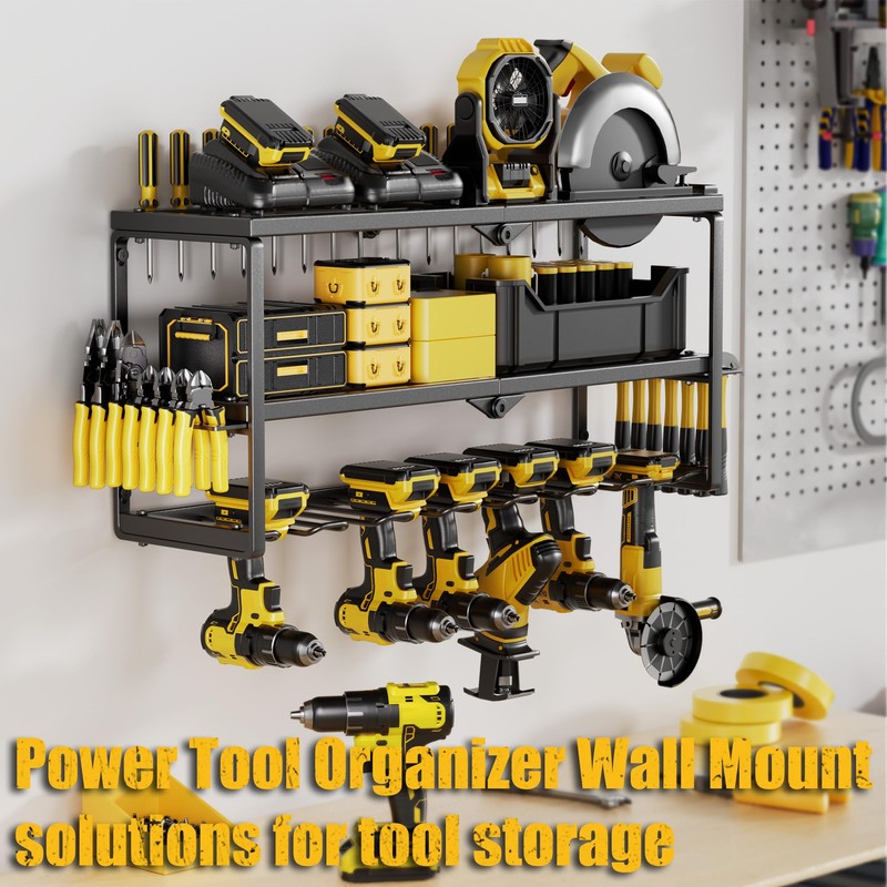 Amoowis Power Tool Organizer, 7 Drill Holder for Tool Organizer,