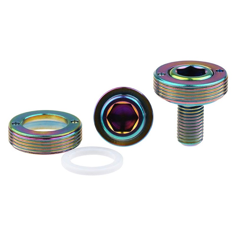 Wanyifa Titanium M8x15mm Bicycle Crank Arm Fixing Bolt with Cap