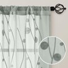 HOMEIDEAS Sage Green Sheer Kitchen Curtains 30 X 36 Inch