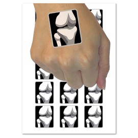 Knee Bones Joint X-Ray Temporary Tattoo Water Resistant Fake Body Art Set Collection - 15 2" Tattoos (1 Sheet)