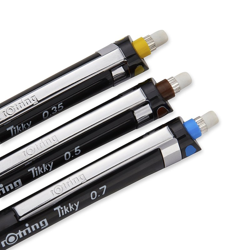 rOtring Tikky Set of 3 with Colour Code 0.35/0.5/0.7 mm