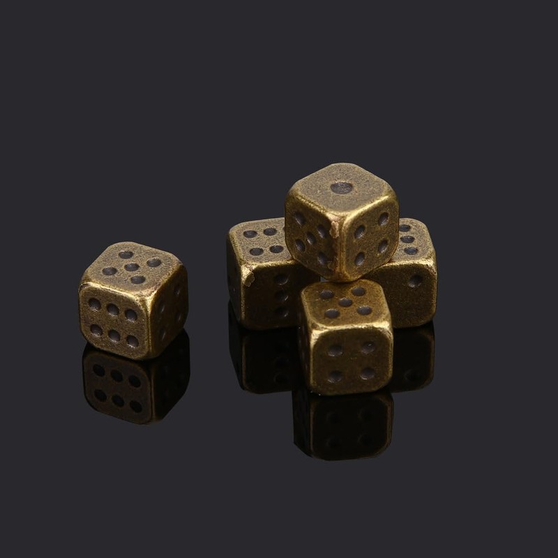 OEAYA 5 Pieces 6-Sided Dice 13MM Solid Metal Game Dice