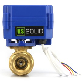 U.S. Solid Motorized Ball Valve- 1inches Brass Electrical Ball Valve with Standard Port, 9-24V AC/DC and 3 Wire Setup by U.S. Solid