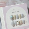 Winter Puppy Knit Handmade Nail Tip - Stiletto / 윈터