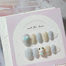Winter Puppy Knit  Handmade Nail Tip - Stiletto / 윈터 퍼피 니트  수제네일팁 - 스틸레토