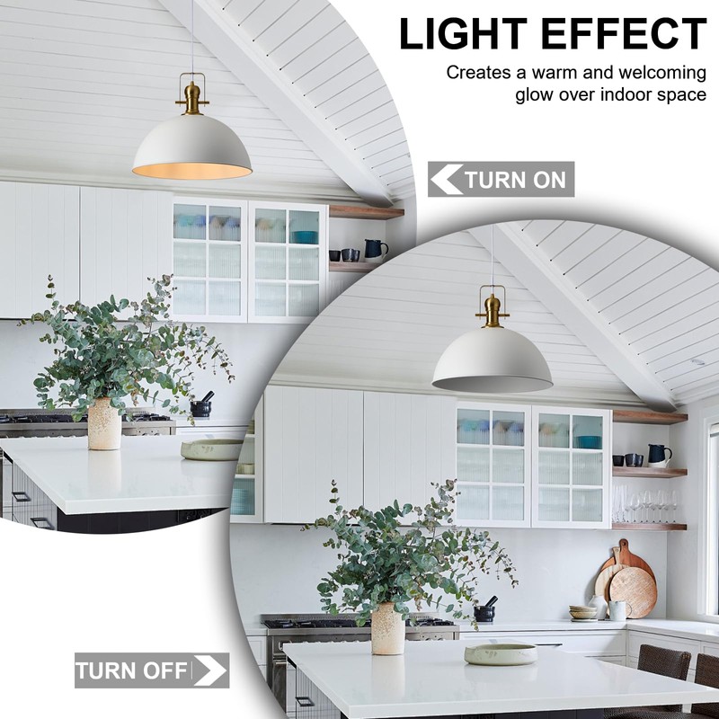 ALAISLYC 12 Inch Sandy White Farmhouse Pendant Lights Pendant Lights