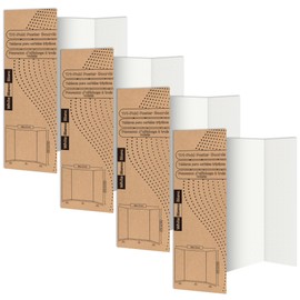 Rsgift 48 x 36 Tri-fold Poster Boards,Premium Corrugated Presentation Boards with Double Sided Tapes,Display Boards for School Project,Exhibitions,Business Presentation(4 Packs)