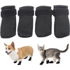 Black Anti Scratch Polyester Cat Shoes, 4Pcs Breathable Mesh Cats
