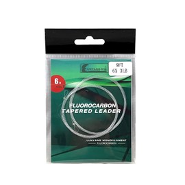 LUNYANG 100% Fluorocarbon Tapered Leader Fishing Line 3LB 9FT 2 Pack/Bag-Not Coated/Abrasion Resistance/High Visibility/No Water Absorption/Difficult for Fish to detect