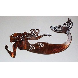 Swimming Mermaid Metal Wall Art