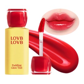 LOVB LOVB- Tinte de labios coreano Pudding Glow  Tinte de brillo de labios de larga duración para un brillo intenso  Hidratante  Alta pigmentación    