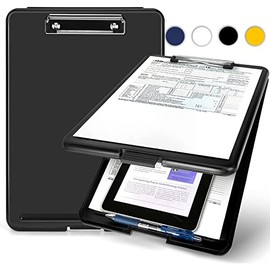 Tabla portapapeles, portapapeles con almacenamiento, almacenamiento para 100 hojas de papel A4 y bolígrafos, material duro, Ideal para recoger y...   