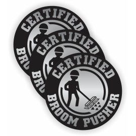 Unbranded/Generic 3pcs Funny Broom Pusher Hard Hat Stickers Decals Helmet Laborer Operator Sweep