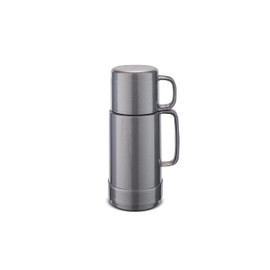 ROTPUNKT Andreas 80 Insulated Flask, 0.25 L, Two-Function Screw Cap, BPA-Free, Healthy Drinking, Made in Germany, Warm and Cold, Glass Insert, Silverlight