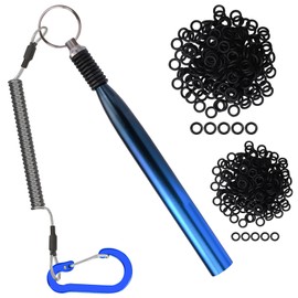 TRUSCEND Fishing Wacky Rig Tool with Silicone O Rings 210Pcs for 3"-4" and 5"-7" Worm Lures, Easy to Install Fishing Tools for Stick Bait Finesse Rig Kit, Bass Fishing Gear Aluminum Tube Hook Keeper