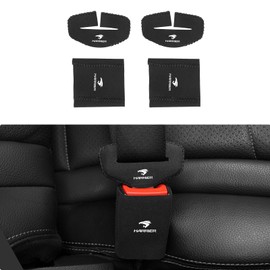 Seat Belt Buckle Cover Leather, Seat Belt Buckle Cover, For Toyota Harrier GR 80 Series 60 Series, Suede Material Buckle Cover, 4 Piece Protection, Noise Prevention, Anti-Scratch, Seat Belt Cover (For
