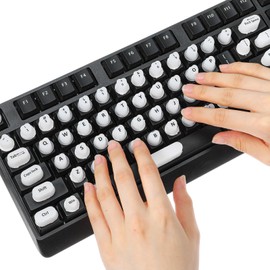 70 Pcs Raised Keyboard Stickers for Long Nails with Letters, Soft Silicone Keyboard Bubbles for Women, Reusable Adhesive Protective Keycap Covers for Desktop Typing