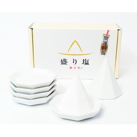 MOA feteli (moafetexi) Salt Minute Set Good Luck Eight Corners Portion Wheel Salt Set < > (素焼ki Eight Angle Plate, 5 Small Ones + Portion Wheel Salt Cure Charger with)