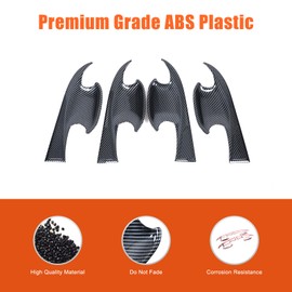 Lcojicep Car Inner Door Handle Bowl Cover Trim Compatible with Hyundai Santa Cruz 2022-2025 Inner Door Handle Bowl Cup Bottom Protector Cover Sticker Decorative Accessories (Carbon Fiber Pattern)