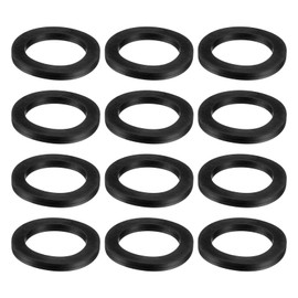 sourcing map 12 Pcs Solid Nitrile Rubber Flat Washer DN20 2-19/32" OD x 2" ID x 1/4" Thickness Large Washers O Ring Sealing Gaskets, Industrial Flat Rubber Spacer, Black