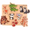PikatoyZ Wooden Puzzle, Forest Animals, 8 Pieces, Ages 1-3, Montessori