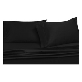 Royal Hotel Bedding Cotton Sheets, 4PC Bed Sheet Set, 100% Cotton, 300 Thread Count, Sateen Solid, Deep Pocket - Black - Cal King, California King Size