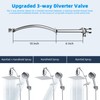 Hibbent Metal 16'' Shower Head Extension Arm with 3-way Diverter