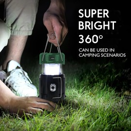 BUGPASS 2 in 1 Portable Lantern Rechargeable Fan - Collapsible Lightweight LED Camping Lantern for Power Outages Solar Flashlight Survival Kits for Indoor Outdoor Tent Home Emergency Essentials Hiking