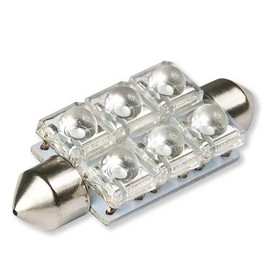 11MM X 41MM With 6 X Super Flux LED Festoon Amber Light Bulb