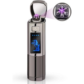 Triple Arc Plasma Lighter – Windproof Flameless Electric Lighter Rechargeable with LED Battery Indicator – Survival Lighter for Camping, Hiking, Outdoor Adventures