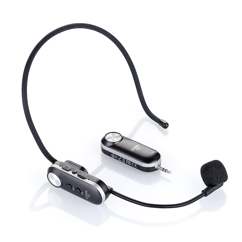 Lightweight Portable Wireless Headset Microphone UHF Mic with Receiver Box