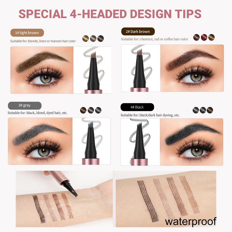 Magic Eyebrow Pencil, Eyebrow Pen Pen 3D Waterproof Eyebrow Pencil