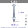 TERF® M8 X 120mm Cup Square Carriage Bolt and Nut