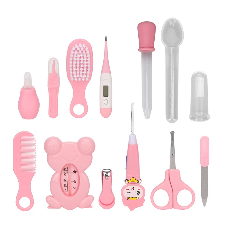Baby Healthcare Kit Scissors Nail Clippers Tweezers Feeding Spoon Thermometer