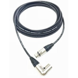 25 Foot Custom Cable Connection Pro-Audio XLR Balanced Microphone Cable with Neutrik NC3MRX Right Angle Male and Neutrix NC3FXX Female XLR Connectors