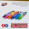 BAZIC Dual Sided Super Jumbo Crayons Premium 12 Colors, Non