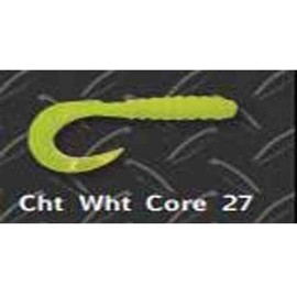 Big Bite Baits CTG227 Curl Tail Grub Chartreuse White Core, 2"