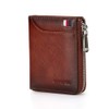 VANNANBA Wallets for Men Genuine Leather,Slim Zipper Mens Wallet RFID