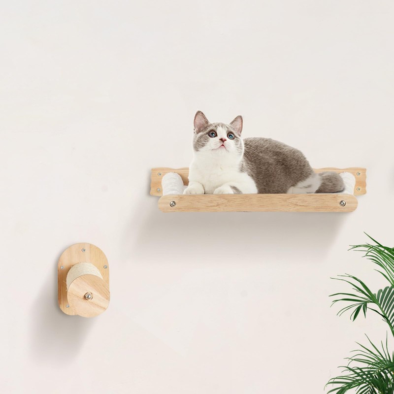 VEVOR Wall Mounted Cat Shelves, Perches with Jumping Posts &