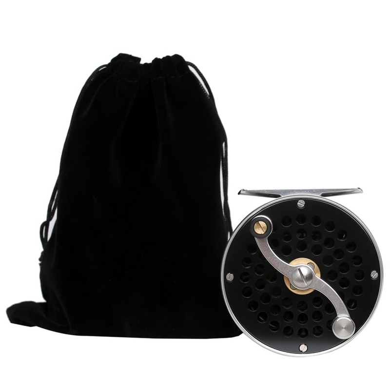 Vintage Classic Fly Fishing Reel,Right/Left Handle Position, Fly Reel (Black,
