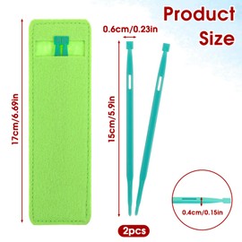 2 Pack That Thang Sewing Tools Green Thang Quilting Tools for Sewing Kit Projects, Green Thangs with Felt Storage Pouches, Multifunctional Sewing Accessories Supplies for Sewing Craft Projects