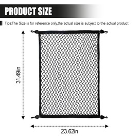 UHANBUT Elastic Cargo Net, Polyester Fabrics Trunk Organizer, 31.5'' x 23.6'' Stretchable Mesh, Truck Bed Net with Fixing Hooks D-Rings, Secure Storage Luggage Cover for Car, SUV, Travel Essentials