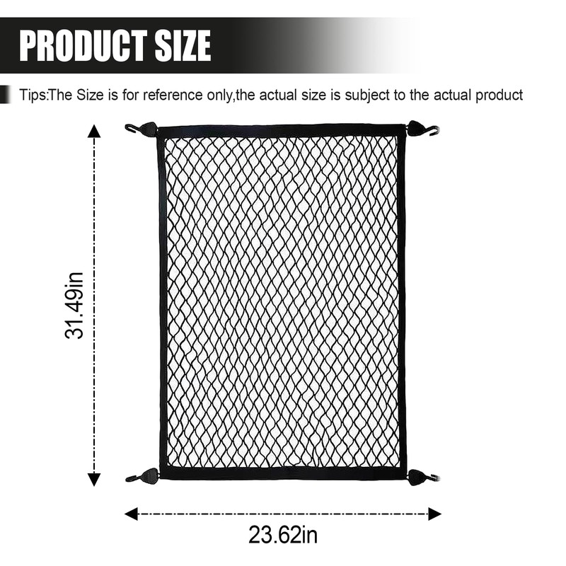 UHANBUT Elastic Cargo Net, Polyester Fabrics Trunk Organizer, 31.5'' x