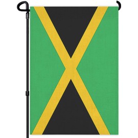 HOSNYE Flag of Jamaica Garden Flag Vertical Double Sided Jamaican Flag Farmhouse Burlap Yard Outdoor Decor 12.5 x 18 Inches