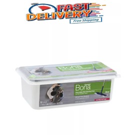 Bona Hard-Surface Floor Disposable Wet Cleaning Pads (12-Pack)