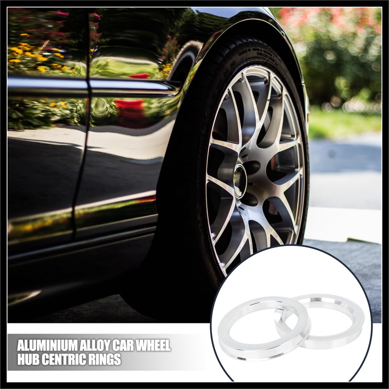 Hihaha 4pcs 73.1 to 57.1 mm Aluminium Alloy Car Hub