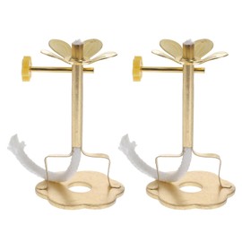 Cabilock 2Pcs Oil Lamp Floating Wick Buddhist Ghee Lamp Holder Metal Oil Cork Disc Incense Stick Holder Buddhist Altar Supplies L