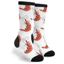 Packsjap Cute Cartoon Shrimps Men & Women Casual Cool Cute Crazy Funny Athletic Sport Colorful Fancy Novelty Graphic Crew Tube Socks